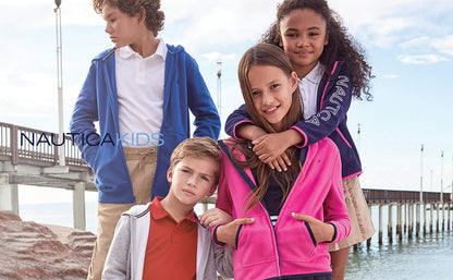 Nautica boys Fleece Zip-up Hoodie Hooded Sweatshirt, Open Red, 18-20 US