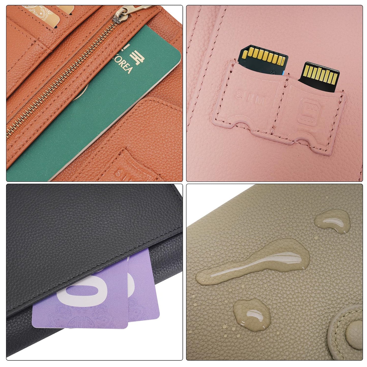 WASON Leather Passport Cover Wallet - Travel Passport Holder with RFID, Card Slots, Cash Pocket, Coin Purse, Tracker Slot, Boarding Pass and Ticket Organizer for Men and Women (Pink)