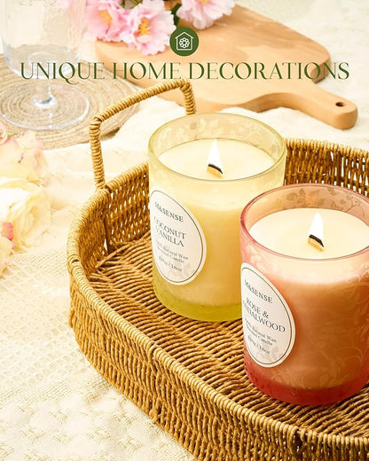 M&SENSE Earl Grey Tea Scented Candle, Cracking Wooden Wick Soy Wax, 18oz 100 Hours Long Lasting Clean Burn, Large Jar Candles for Home Decor, Non-Toxic Relaxing Winter Aromatherapy Gifts for Women