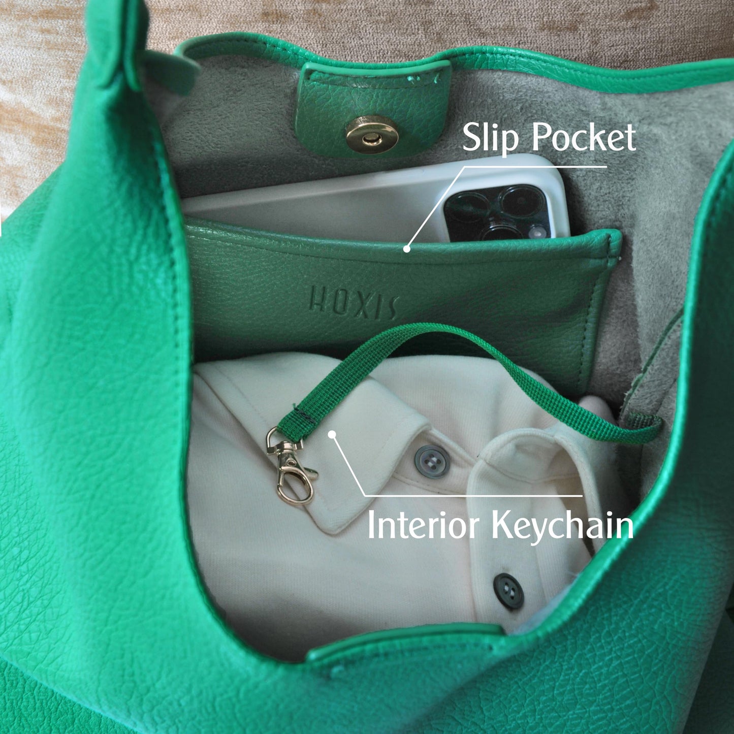Hobo Bags for Women Soft Vegan Leather Shoulder Handbag Slouchy Tote Purses (Green)