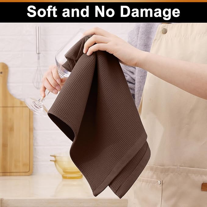Homaxy 100% Cotton Kitchen Towels and Dishcloths Set