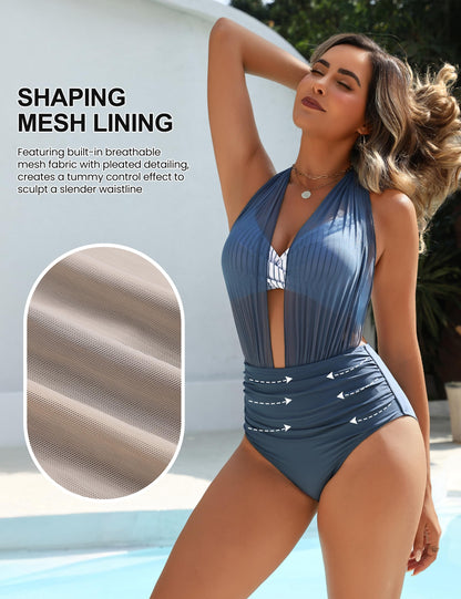 Blooming Jelly Womens High Waisted Bikini Sets Tummy Control Swimsuits 2 Piece Sexy Bathing Suits 2026 L, Stripe Blue