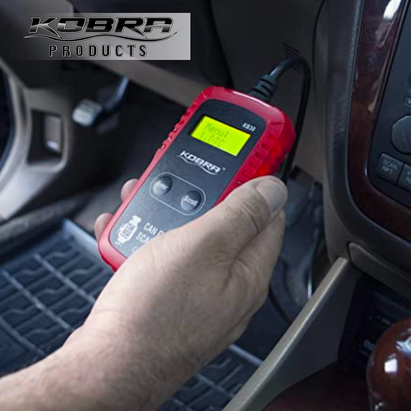 Kobra OBD2 Scanner Car Code Reader - Universal Auto OBD Car Diagnostic Tools for All Cars, Automotive Check Engine Readers with Reset (Red and Black)