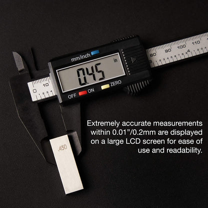 NEIKO 01417A 6” Digital Caliper | Electronic Measuring Tool | Range of 0-6”or 0-150mm | Inch and Millimeters | Large LCD Display | External and Internal Measuring Jaw | Zero Setting and Auto Off