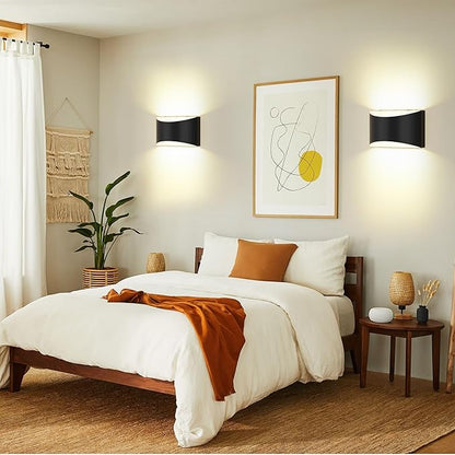 FOLKSMATE Battery Operated Wall Sconces Set of 2, 8000mAh Rechargeable Wireless Remote & Touch Control Wall Lamps, 3 Color Temperatures, Timer Cordless Dimmable Light for Bedroom, Living Room, Hallway