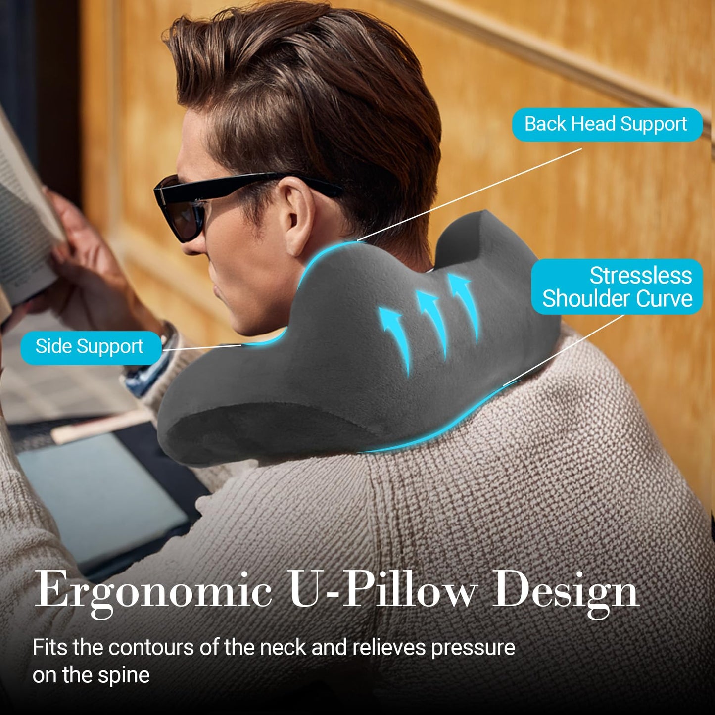 Neck Massager Pillow with Heat - FSA or HSA Eligible,Portable Shiatsu Neck Massage Pain Relief Deep Tissue,Heated Pillow for Travel,Office & Home,Ideal Gift for Her,Him