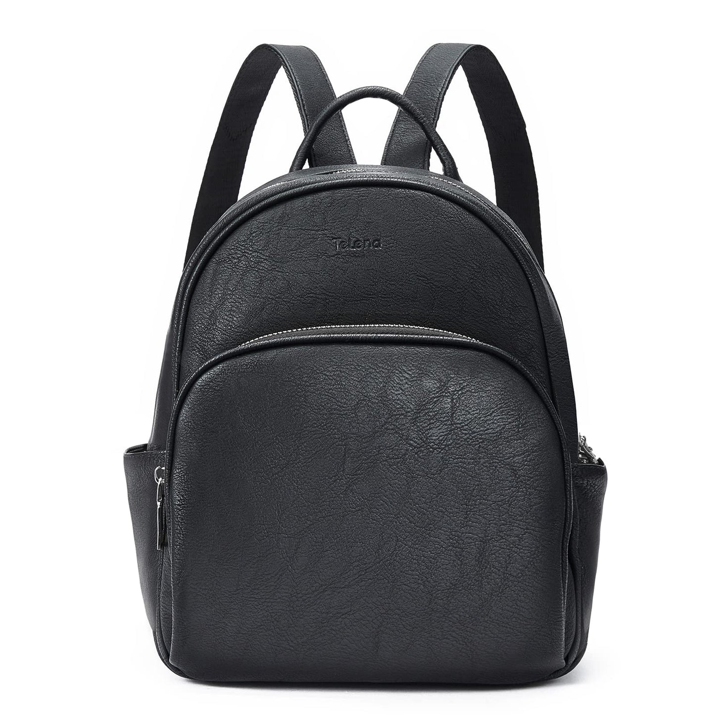 Telena Small Backpack Purse for Women Cute Mini Leather Travel Shoulder Bags Black