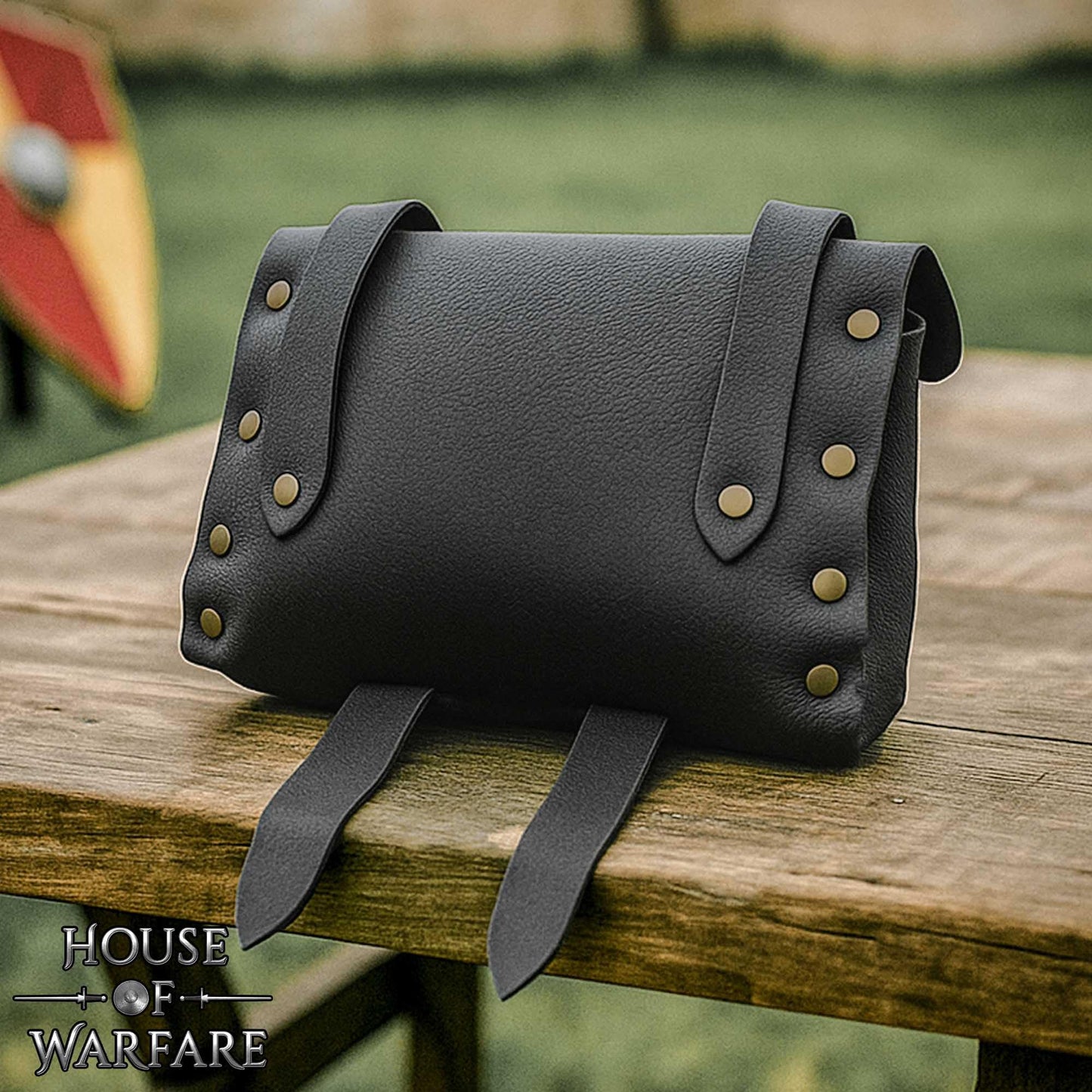 Lord of Battles Full Grain Leather Belt Bag for Men & Women | Handmade Medieval LARP Pouch with Buckle for Cosplay & Renaissance Fair (Adventurer Leather Bag)