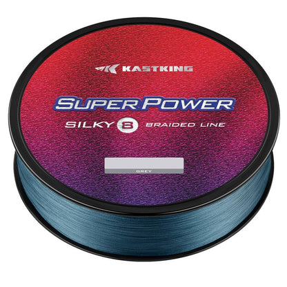 KastKing Superpower Silky8 Braided Fishing Line, Gray, 8 Strands, 6 LB, 300 Yds