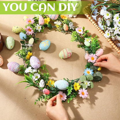 6 Pcs 12-16 inch Wreath Metal Frame Form Floral Garden Wire Wreath Form for DIY Craft Project Indoor Outdoor Holiday Hanging Decor(Egg)