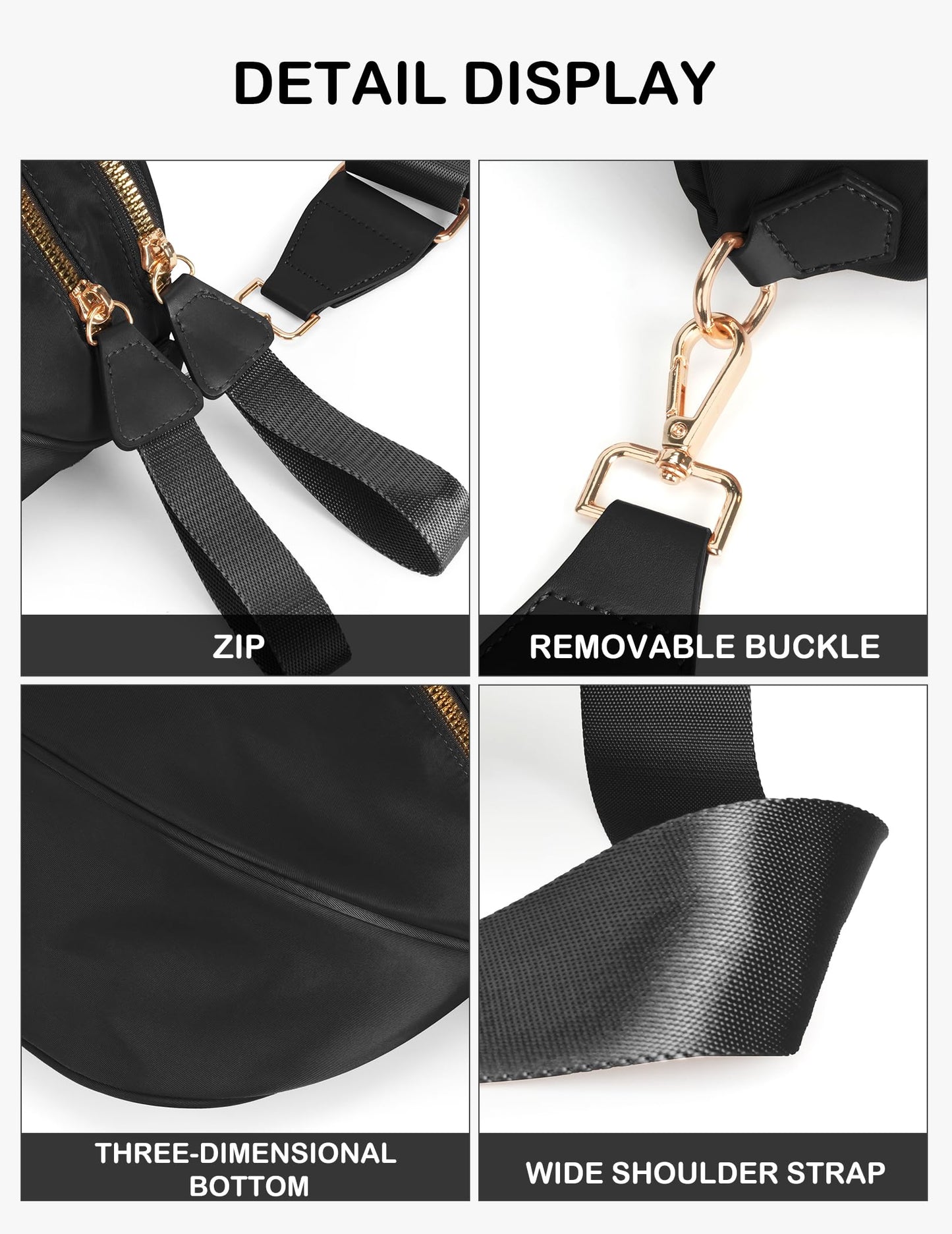 Spacious Nylon Crossbody Bag Bum Bag Handbags Wallets Purses Trendy Shoulder Bag for Women