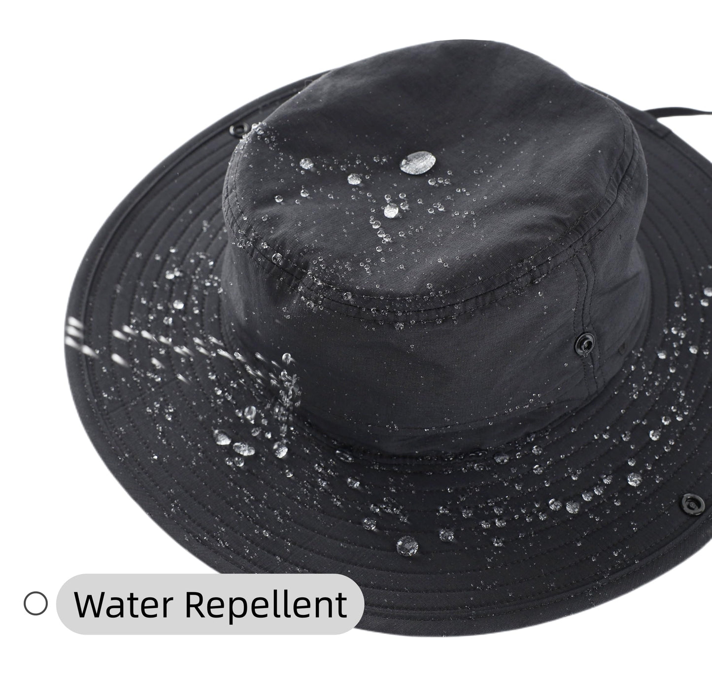 Connectyle Mens Womens Wide Brim Safari Bucket Hat UV Sun Protection Fishing Hiking Hats Outdoor Summer Cowboy Hat Black