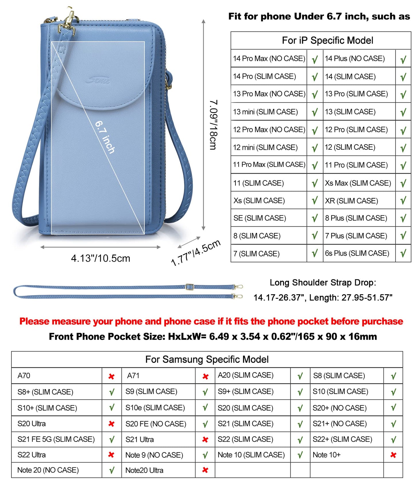 S-ZONE Small Crossbody Bags for Women Cell Phone Purse RFID Blocking Wallet Purses with Credit Card Slots