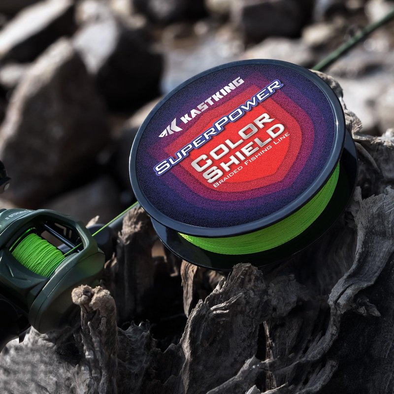 KastKing Superpower ColorShield Braided Fishing Line, Neon Green, 30LB, 150Yards, X4
