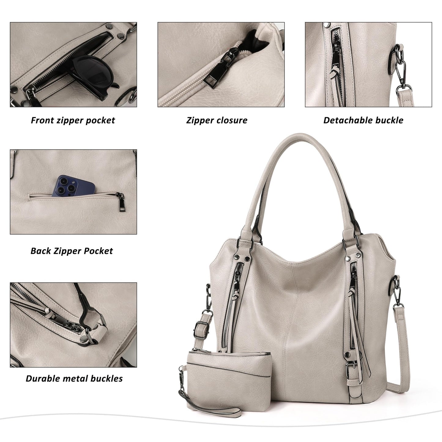 TANTOMI Tote Handbags for Women Hobo Purse and Shoulder Bags Multiple Pockets with Adjustable Strap for Work Travel Everyday