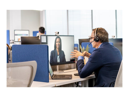 Poly - Voyager 4320 UC Wireless Headset + Charge Stand (Plantronics) - Headphones with Boom Mic - Connect to PC/Mac via USB-A Bluetooth Adapter, Cell Phone via Bluetooth - Works with Teams, Zoom &More