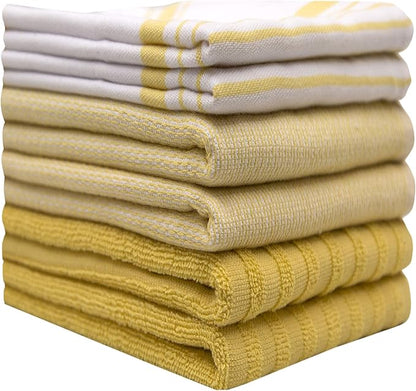 Premium Kitchen Towels | Large Cotton Dish Towels | Flat & Terry Highly
