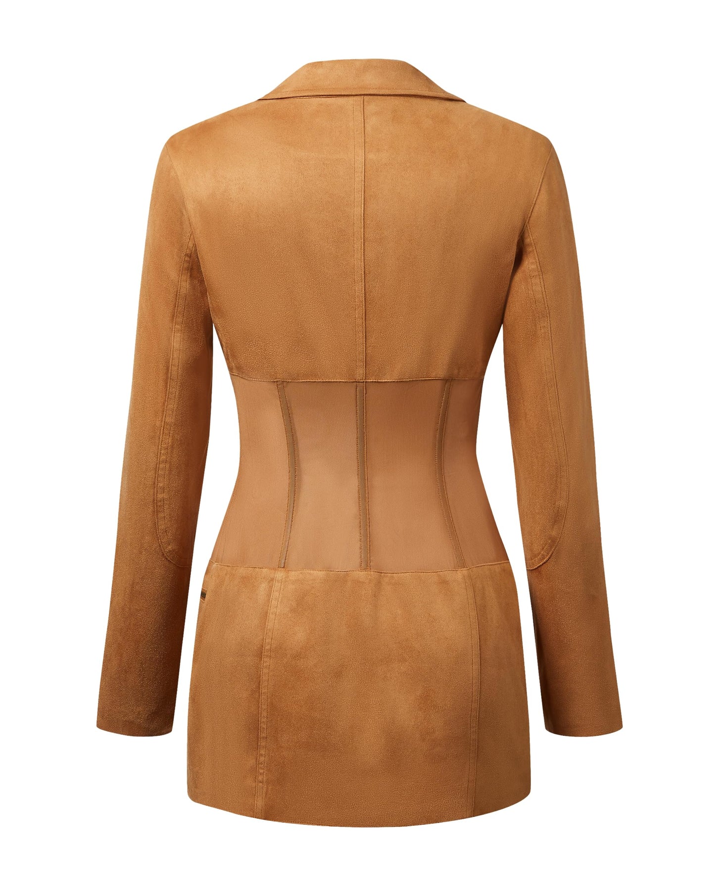 JW PEI Women's Faux Suede Corset Jacket Mini Dress - Camel