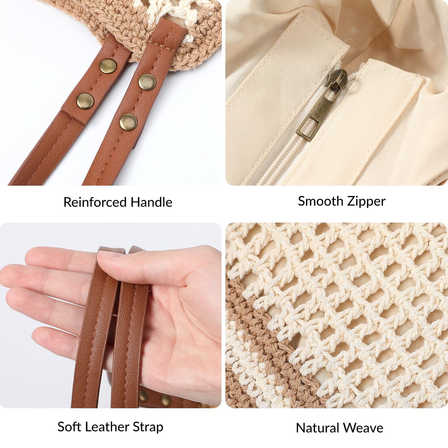 Pleneal Crochet Beach Bags for Women, Summer Beach Tote Bag, Soft Woven Shoulder Bags for Vacation