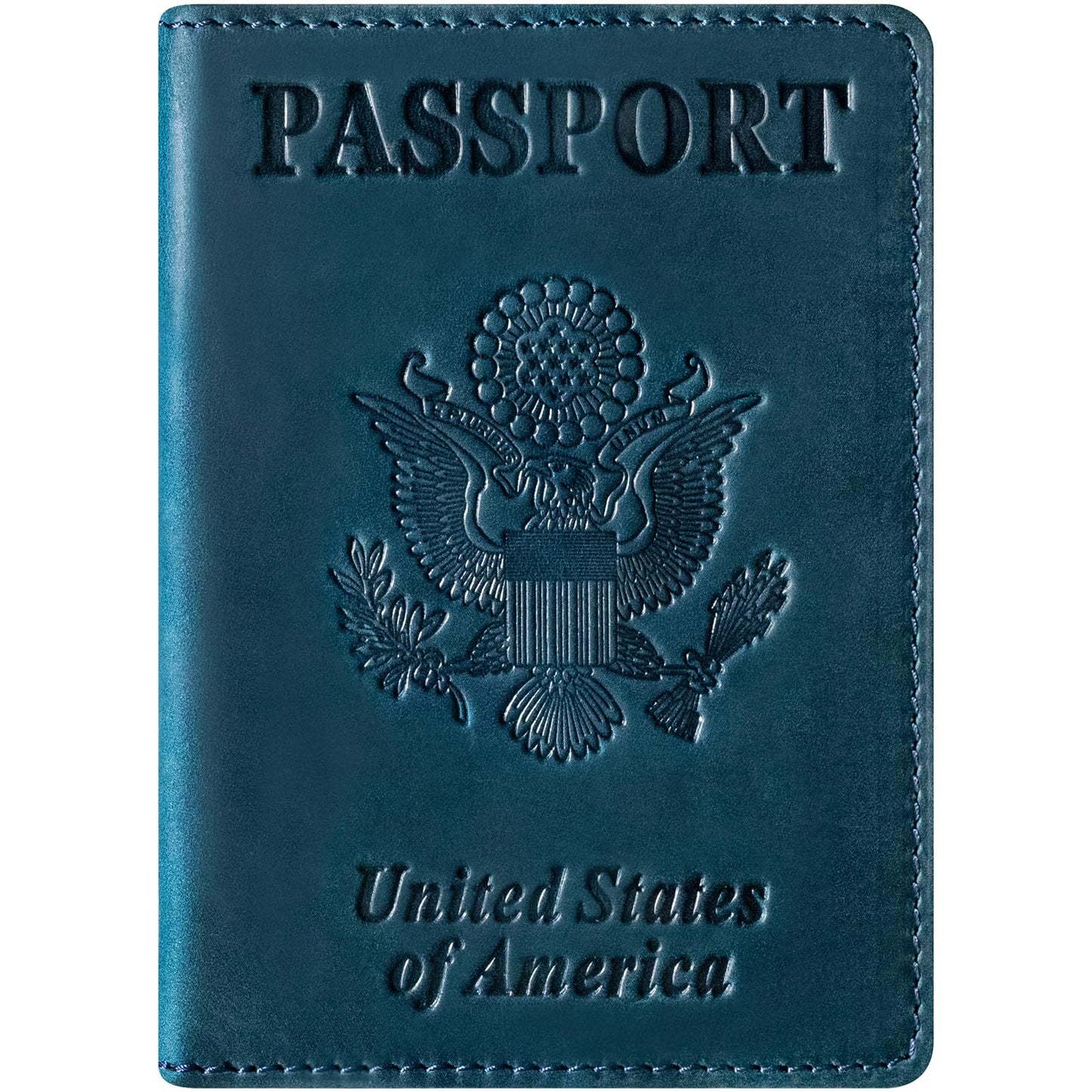 BIAOTIE Premium Leather Passport Holder Covers, Rfid Travel Wallet Passport Document Holder, Travel Essentials Wallet Cover Case for Men and Women (Blue)
