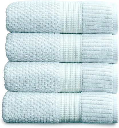 NY Loft 100% Cotton Bath Towels 4 Pack | Super Soft & Absorbent Quick-Dry Bath