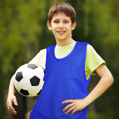 Sintege 24 Pcs Youth Pinnies Kids Penny Jersey Scrimmage Vest Basketball Practice Jersey Soccer Vests for Youth Kids(Blue)