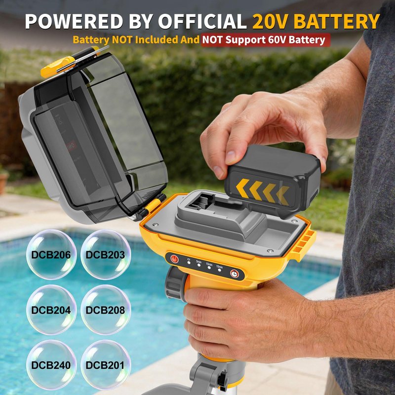 TAIRDA Stick Water Transfer Pump Compatible For Dewalt 20V Battery(NO Battery), 800GPH Cordless Portable Water Transfer Pump With Detachable Rod&37" Hose, For Pond Garden Fountain Boat Livestock Tanks