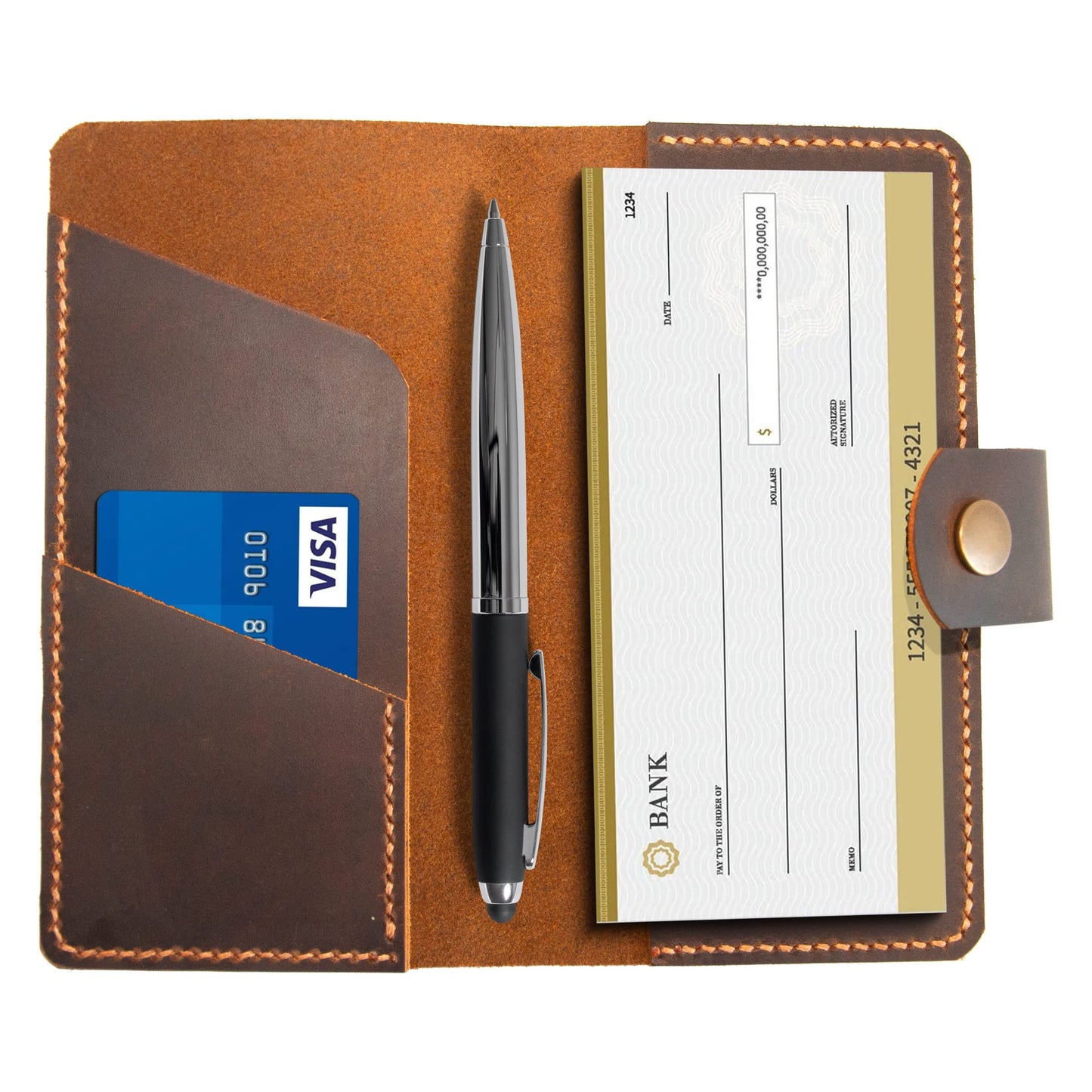Turbosnail Personalized Checkbook Cover, Leather Checkbook, Checkbook Wallet And Holder, Checkbook Case, Custom Checkbook, Custom Checkbook Covers, Gift For Him,Customized Gifts