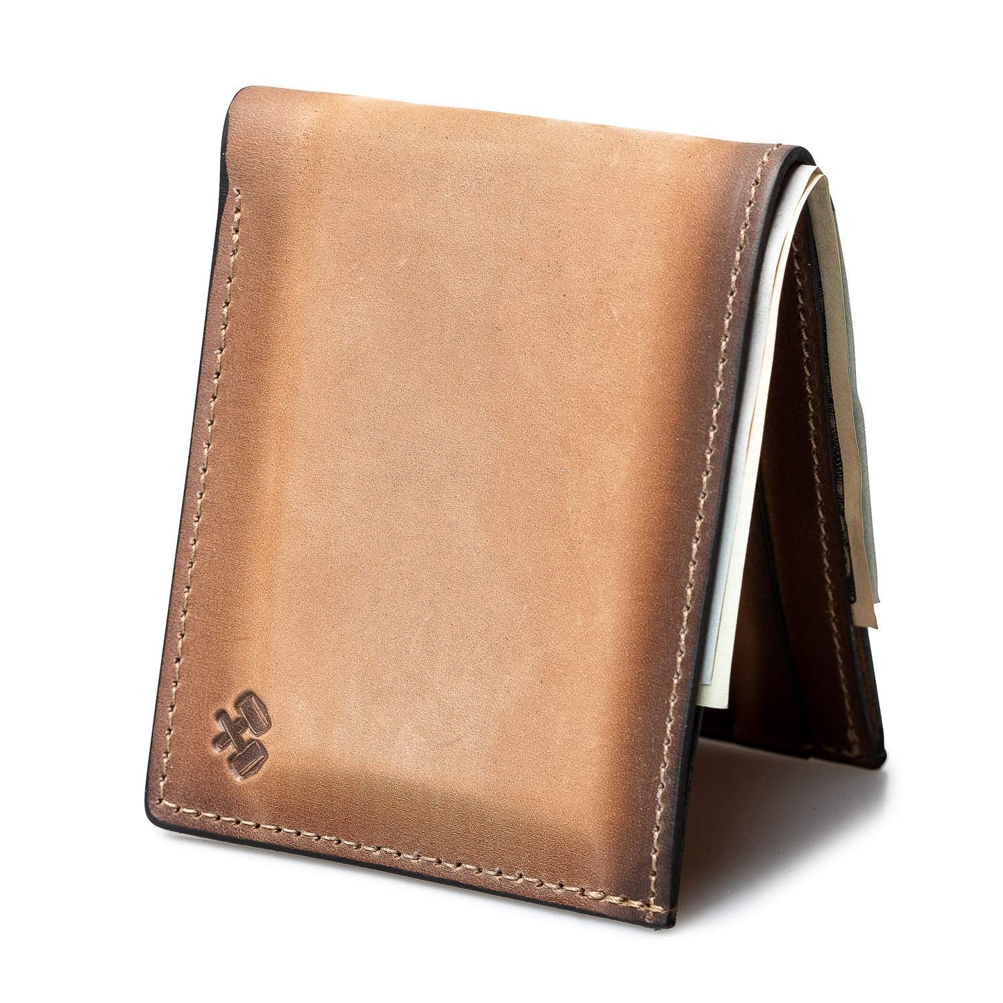 Main Street Forge Bifold Leather Wallet For Men | Made in USA | Mens Bifold Wallets | American Made | Charred Oak