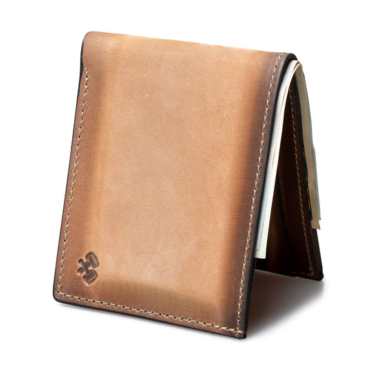Main Street Forge Bifold Leather Wallet For Men | Made in USA | Mens Bifold Wallets | American Made | Charred Oak