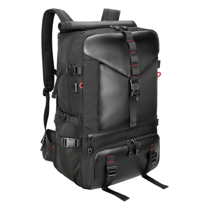 SWICKY Carry-on Travel Backpack for Men, Airline Approved Convertible Duffle Backpack with Shoe Compartment & USB Charging Port, Water Resistant 17.3 Inch Laptop Backpack for Travel Gym Camping