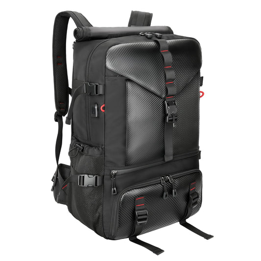 SWICKY Carry-on Travel Backpack for Men, Airline Approved Convertible Duffle Backpack with Shoe Compartment & USB Charging Port, Water Resistant 17.3 Inch Laptop Backpack for Travel Gym Camping