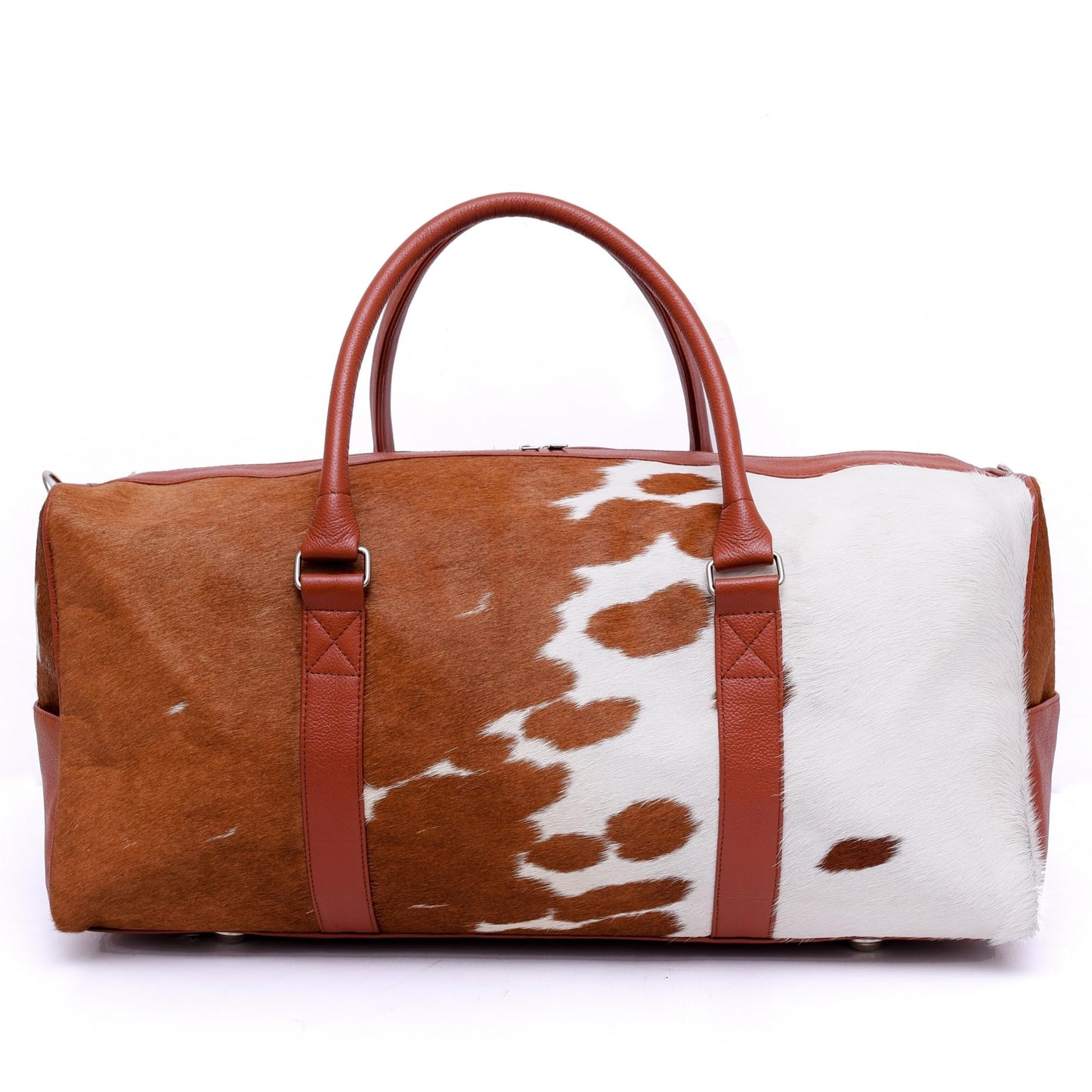 CHAYELL Cowhide Duffle Bag for Men & Women 21” - Unique Full Grain Hair-on Genuine Leather - Authentic Cow Duffle Bag with Strap Overnight Western Weekender Bag - Flight-Ready Carry-On Cow Hide Bag