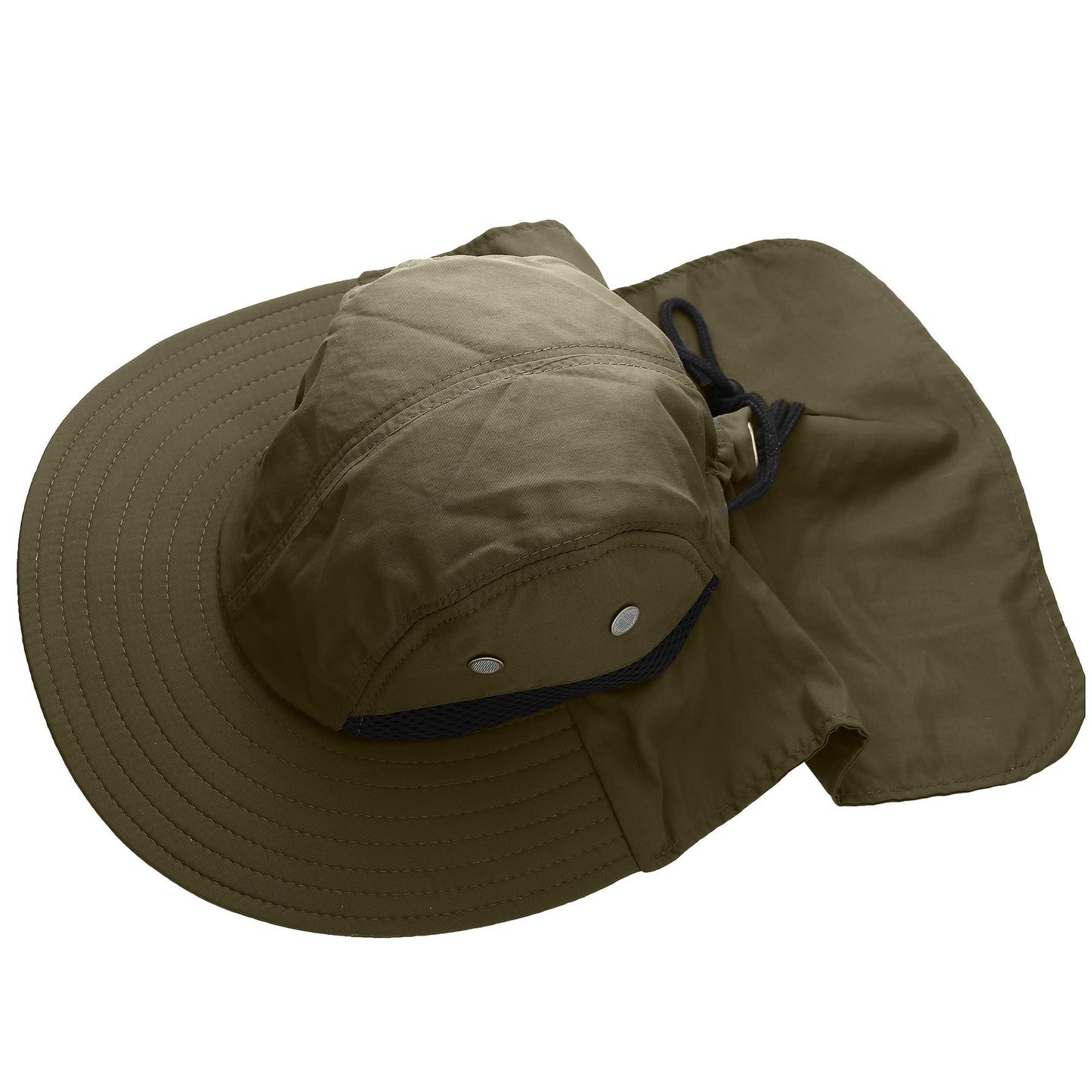 Falari Outdoor Sun Hat, Wide Brim with Neck Flap, Safari Hiking Gardening Fishing Hat