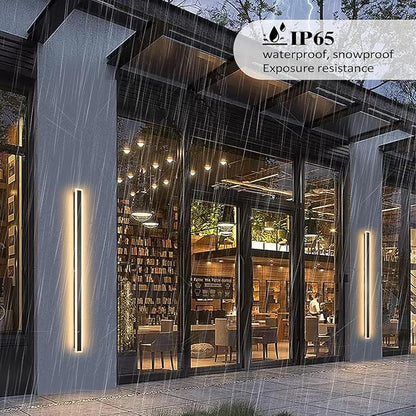 79 Inch Modern Outdoor Wall Light, Long Exterior Wall Lighting IP65 Waterproof 3000K-6000K Dimmable LED Outdoor Wall Sconce, Linear Long Wall Light for House Exterior Patio Garage
