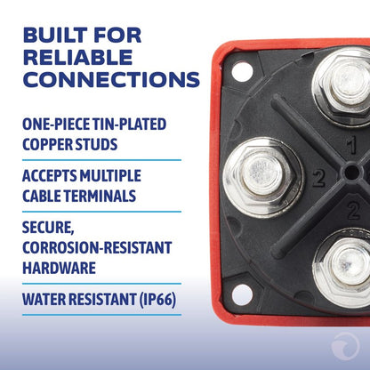 Blue Sea Systems Mini Dual Circuit Battery Switch, Red, 6010 m‑Series