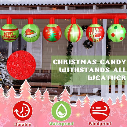 Retisee 14.5ft Long Christmas Green Inflatable Outdoor Decoration Christmas Light up Inflatable Decoration Blow up Hanging with Built in LED Lights for Xmas Party Lawn Yard Outdoor Indoor Supplies