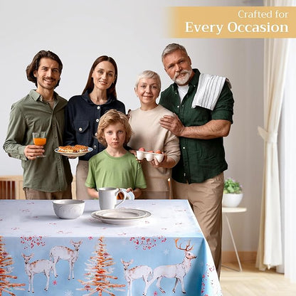 Maison d' Hermine Table Cloth Square Table 100% Cotton 54 x 54 Inches Fall Tablecloth Reusable Everyday Use for Thanksgiving Christmas Decorations Dining Farmhouse Party (Fairy Tale Forest)