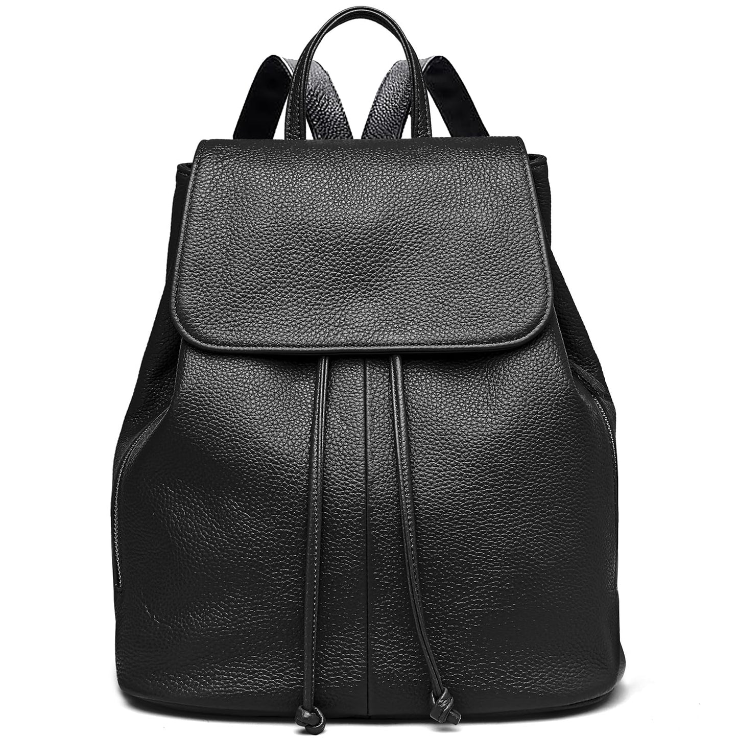 BOYATU Women’s Full-Grain Leather Backpack Purse, Minimal Structured Design, Work Commuter & City Travel, Compact Everyday Essentials, Fashion RFID Pocket Bag (Black)
