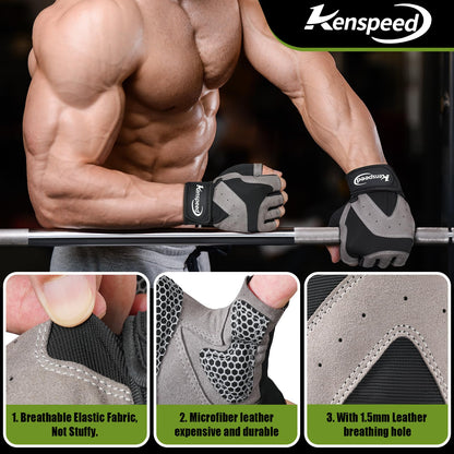 Workout Gloves Gym Gloves for Men and Women Weight Lifting Gloves with Wrist Support Full Palm Protection Breathable for Trainning, Cycling, Pull-ups, Rowing, Climbing