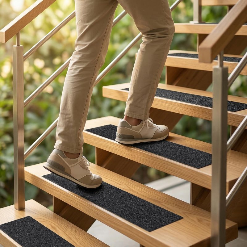 Peohud Anti Slip Traction Tape, 9.8 Inches x 16.4 Ft Heavy Duty Grip Tape for Stairs, Non Skid Abrasive Adhesive for Indoor Outdoor Steps, Stair Treads, Skateboard