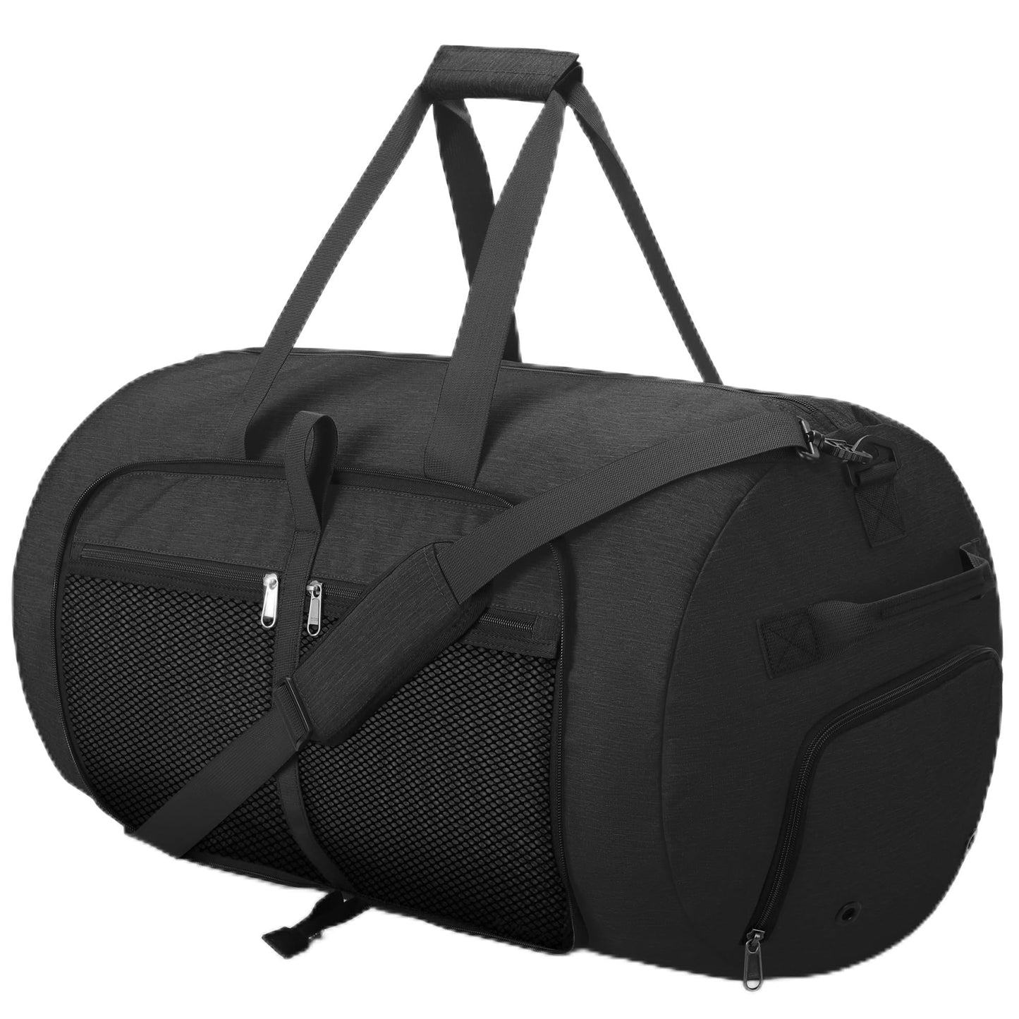 120L Foldable Waterproof Travel Duffel Bag for Men and Women with Shoe Compartment (Black, 120L)