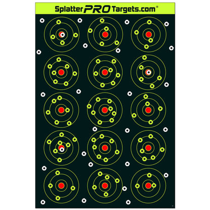 12x18 Splatter Targets. Shots Burst with a Bright Splatter Upon Impact. Instantly See Your Shots. Fully Reactive Targets.
