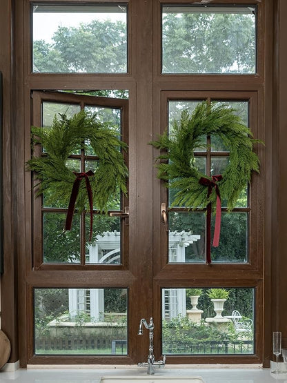 26" Cedar Pine Wreath Realistic Christmas Wreath for Front Door Walls Windows Porches Indoor Outdoor Christmas Xmas Decorations Home Decor