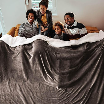 Bedsure GentleSoft Sherpa Fleece Oversized Cal King Blankets for Bed - Thick and Warm Throw for Men, Soft Fuzzy Plush Large Blanket for Winter, Brown, 112x98 Inches