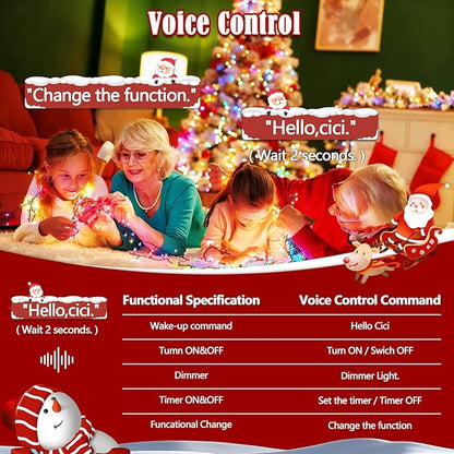 BHCLIGHT 240LED Christmas Voice Control String Lights Multicolor