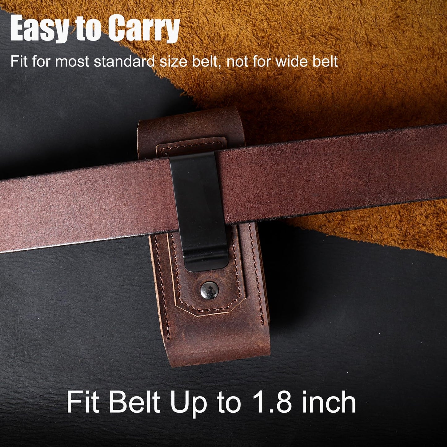 Tallywave Leather Multitool Sheath - Belt Clip Leather Multitool Holster - EDC Belt Organizer Multitool Pouch for Belt - Magnetic Closure Multitool Case, Darkbrown