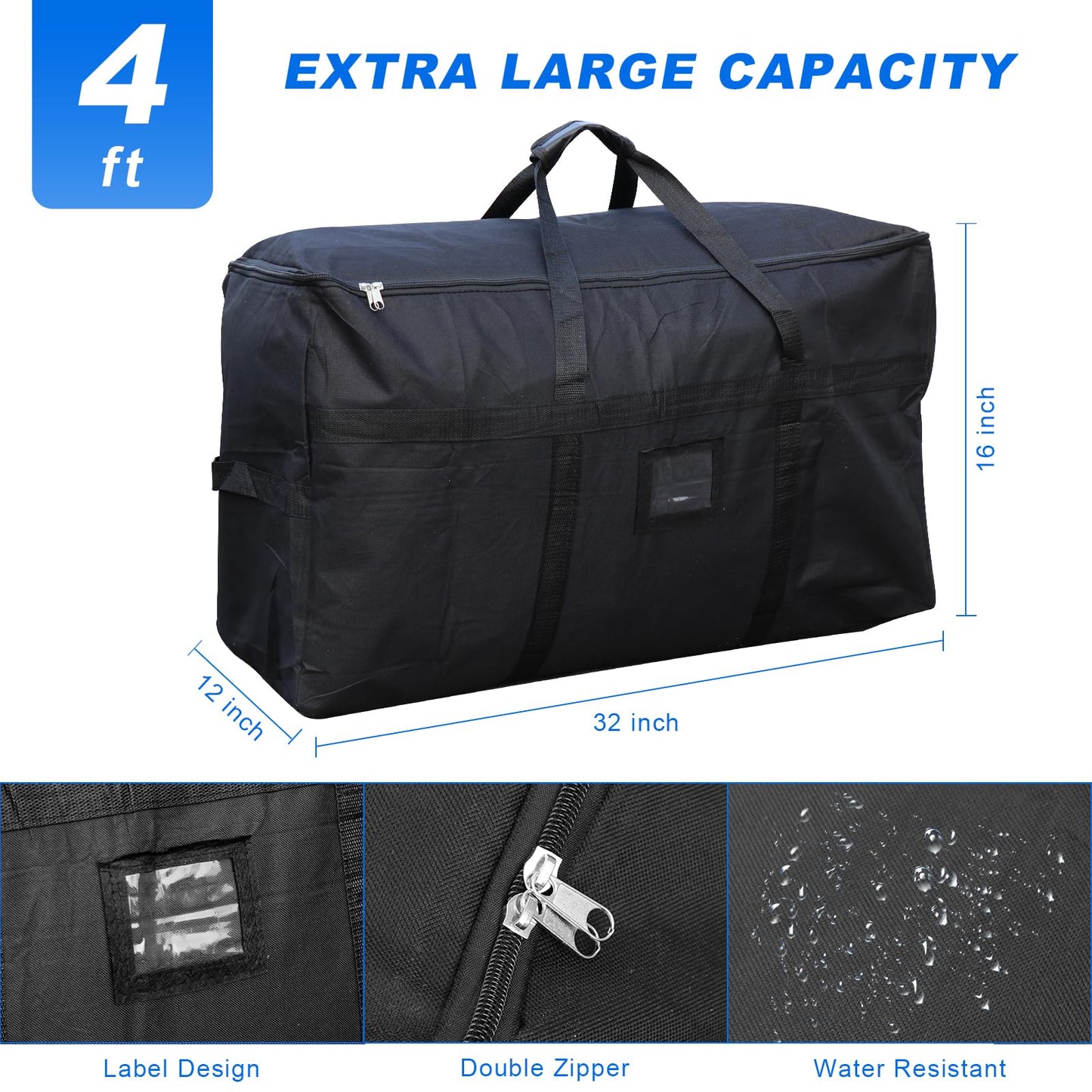 Christmas Tree Storage Bag 4 FT Heavy Duty Storage Tote