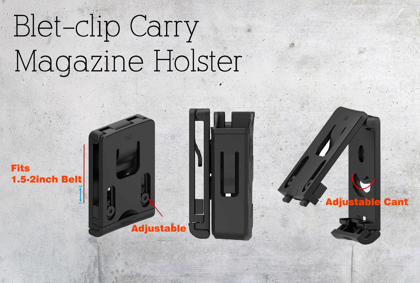 Universal Double Magazine Holster, 9mm 40 45 Magazines Pouch Adjustable Retention Dual Stack Mag Holder for Glock, S&W, Ruger, Sig Sauer, Taurus, Beretta, Springfield and More Similar-Size Mags