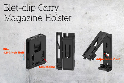 Universal Double Magazine Holster, 9mm 40 45 Magazines Pouch Adjustable Retention Dual Stack Mag Holder for Glock, S&W, Ruger, Sig Sauer, Taurus, Beretta, Springfield and More Similar-Size Mags